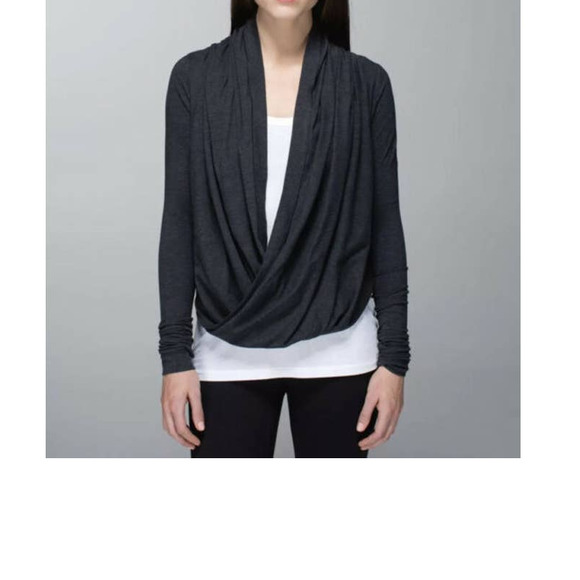 lululemon athletica Sweaters - Lululemon Heather Grey Iconic Wrap Sz 8